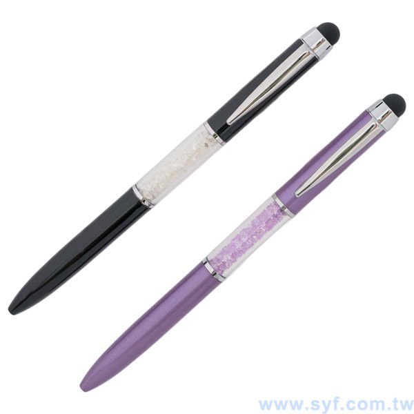 水晶電容觸控筆-金屬廣告禮品筆-多功能觸控廣告原子筆-兩種款式可選-採購批發贈品筆_0